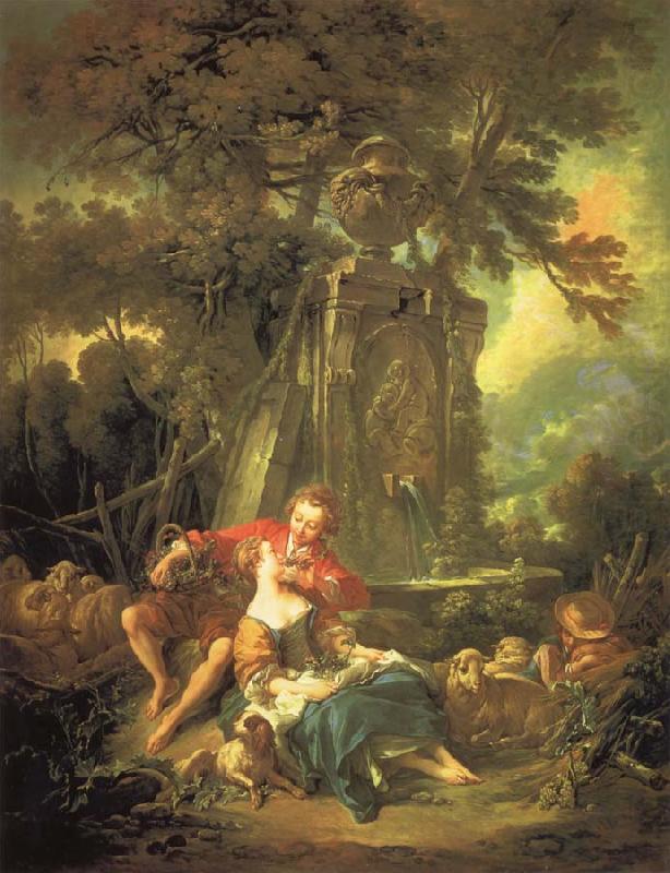 Francois Boucher An autumn Pastoral china oil painting image